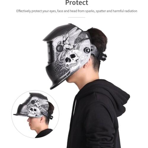 Industrial Welding Helmet Solar Power Auto Darkening mask welder darkens glasses TIG MIG Band welding equipment +Adjustable Head
