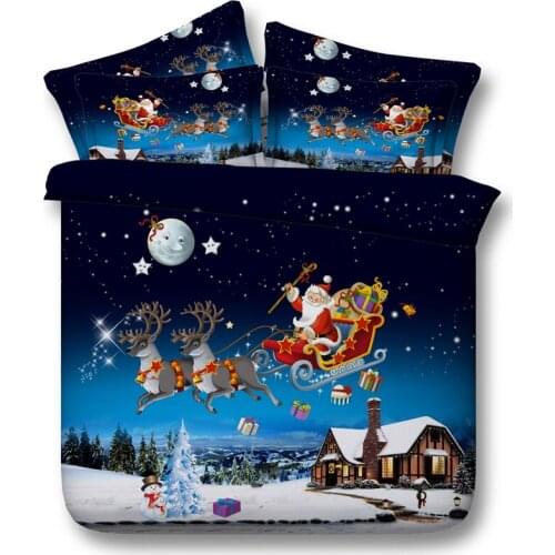 SongKAum Christmas Style Hot Sale!! High-grade Santa Claus Unique 3D 4Pcs Bedding Sets Full/Twin/Queen/King Size Duvet Cover