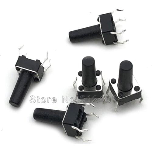 100pcs/lot Light touch switch 4pin vertical 6*6*12MM 6X6X12 induction cooker DIP micro key button switch
