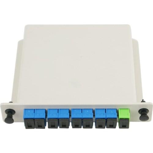 High Quality SC UPC 1X8 plc Fiber Optic Splitter FTTH Planar Wave Guide Optical Coupler Insert optical splitter