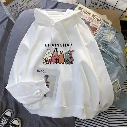 ZITY Cartoon Print Oversize Hoodie Sweatshirt Women Casual Loose Pullover Kawaii Streetswear Hoodies Women Korean Long Slee