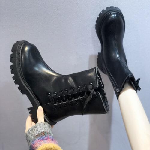 2021 Round Toe Platform Womens Boots Luxury Brand High Top Winter Fleece Warm Shoes Anti-skid Woman Chelsea Booties Botas