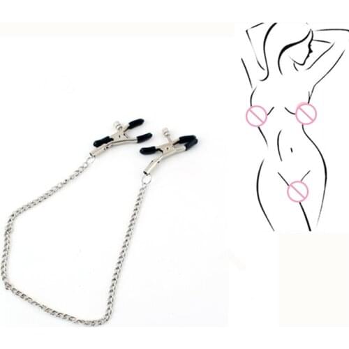 Sex Breast Clamp Clips Stainless Steel Metal Chain Nipple Shaking Clamps Breast Clip Sex Slaves Sex Toys Stimulate Sex Shop