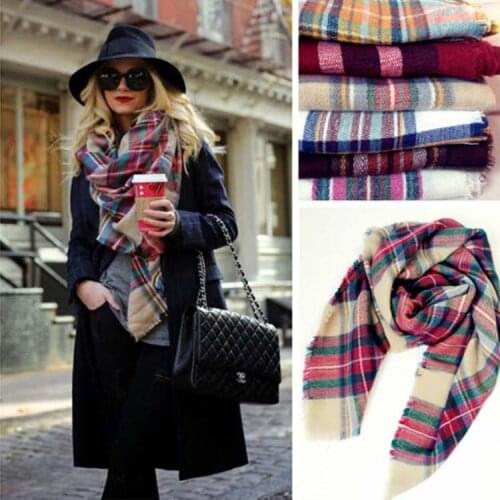 Za Winter 2016 Tartan Scarf Desigual Plaid Scarf New Designer Unisex Cotton Basic Shawls Womens Scarves Fashion za scarf