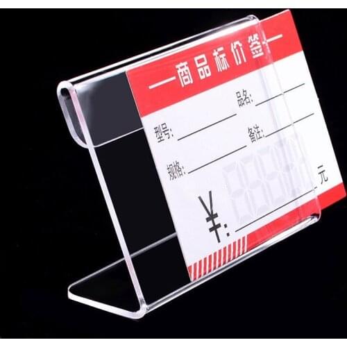 10pcs 60*90mm Acrylic Transparent Desk Sign Paper Label Frame Price Tag Display Business Card Holders Stand