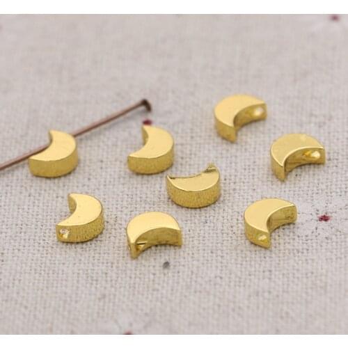 7mm Copper Moon Spacer Beads Gold Color Loose Beads for Jewelry Making Bracelet Necklace Jewelry Accessories DIY 10pcs