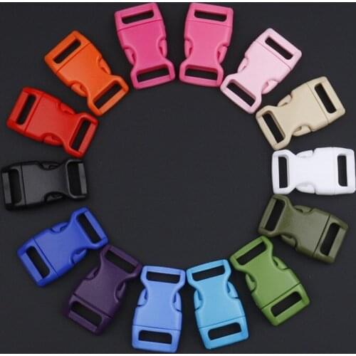 10pcs Colorful 15mm Plastic Bag Parts Wide Contoured Side Release Buckle Bracelet Curved Dog Collar Strap Bag Parts DIY Fitting