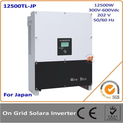 12.5KW Japan Version 300-600Vac DC to AC on grid solar inverter with MPPT transformerless 96% efficiency with MLT string
