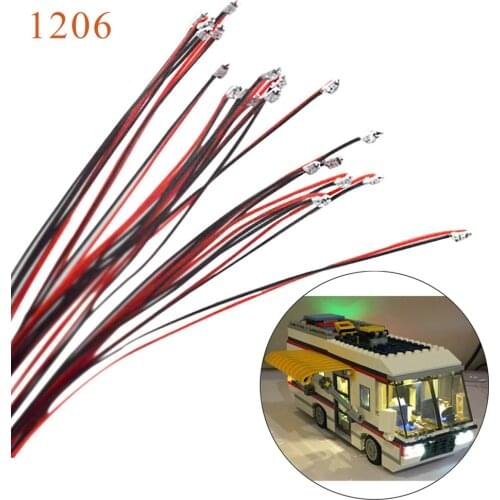 1206 SMD model train HO N OO scale Pre-soldered micro litz wired LED leads wires 20cm