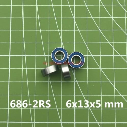 2021 Real Hot Sale 686-2rs Bearing Abec-3 ( 10 Pcs ) 6x13x5 Mm Miniature 686rs Ball Bearings 618/6rs Blue Sealed 686 2rs Rulman
