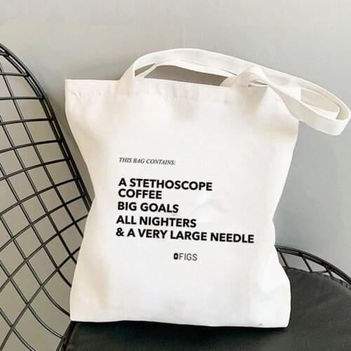 2021 Shopper Figs letters personality Printed Tote Bag women Harajuku shopper handbag girl Shoulder shopping bag Lady Canvas Bag