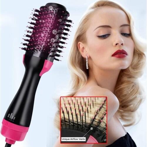 3 in 1 Electric Hair Dryers Straightener Hair Curler Curling Iron Comb Blow Dryer Comb One Step Hair Brush Roller Styler