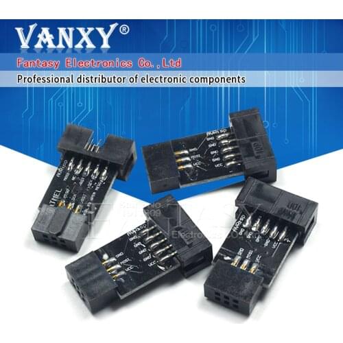 5pcs 10Pin to 6Pin Adapter Board for AVRISP MKII USBASP STK500 new