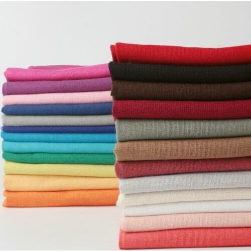 50x150cm Linen Cotton Clothes Fabric Textile Material Solid Color Fabric for Furniture DIY Sewing Plain Upholstery Cloth