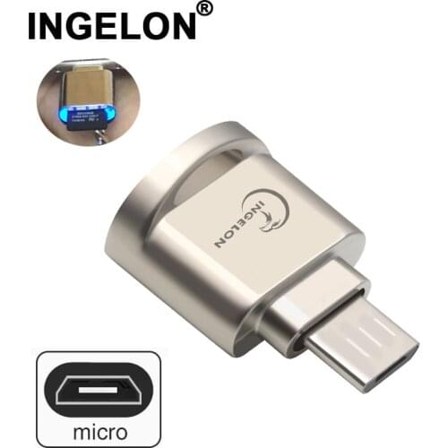 Micro usb 2.0 otg phone mini memory card reader adapter Aluminum cardreader for micro SD/TF microsd laptop accessories Wholesale