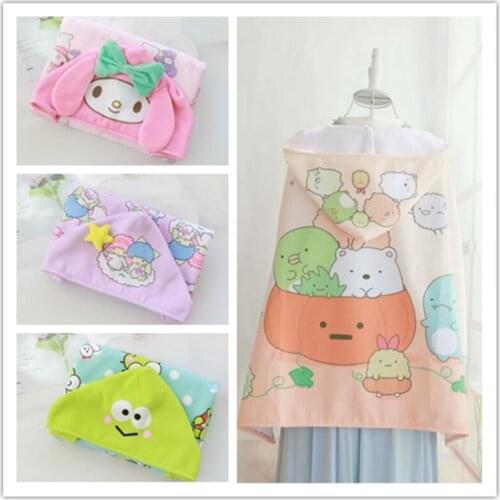 1 Pc cute cartoon melody little twin stars hooded bath towel bathrobes absorbent towel cloak childrens blanket