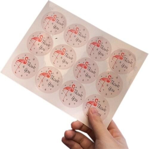Free shipping1200pcs/lot Kawaii Cartoon Round With Thank You Beautiful Pink Bird DIY Diary Scrapbooking Seal Sticker