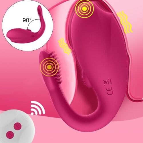 Wireless Vibrator Adult Toys For Couples USB Rechargeable Dildo G Spot U Silicone Stimulator Double Vibrators Sex Toy For Woman