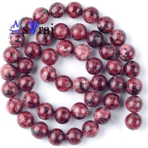Natural Stone Beads Red Spot Stone For Jewelry Making 8 mm Round Loose Spacer Beads DIY Bracelet Necklace Accessories Charms 15"