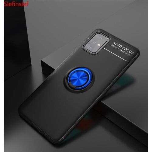 Phone Case for Samsung Galaxy A51 A71 Case Cover Magnetic Metal Ring Holder Soft TPU Silicone Case for Samsung A51 A71 A 51 A 71