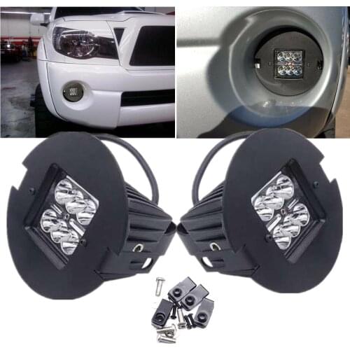 For 07-13 Toyota Tundra LED Fog Light With Pod Lower Bumper Mounting Brackets For Toyota Tacoma 2005-2011