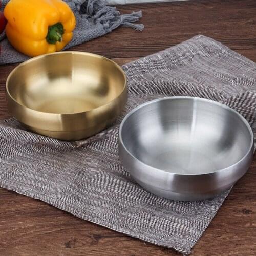 304 Stainless Steel Rose Golden Silver Color Bowls Sauce Dishes Spice Plates Thickened Double Layer Heat Insulation For Kitchen