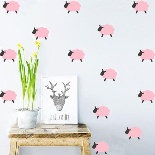 Lovely Sheep Wall Decal Art Vinyl Removable Stickers for Kids Baby Girls Nursery Living Room Bedroom Playroom Decoration B221