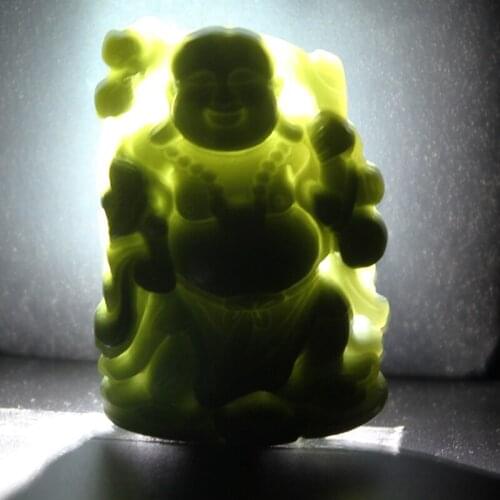 Natural green jade pendant Buddha black jade necklace unique jadeite jade jewelry jade necklaces for women men