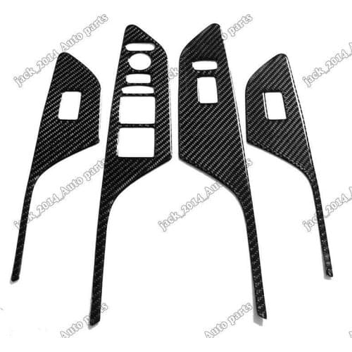 For Honda Civic 10th 2016 2017 2018 2019 Real Carbon Fiber Window Switch Panel Cover Trim