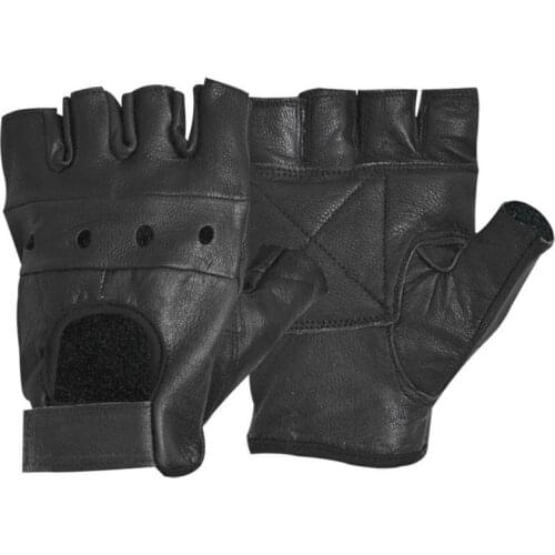 Solid Men´s PU Leather Gloves Male Half Finger Fingerless Stage Climbing Cycling Driving Wrist Gloves Black