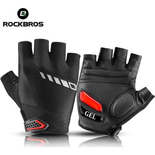 ROCKBROS Cycling Bike Gloves Half Finger Men MTB Bike Bicycle Gloves GEL Pad Shockproof Half Finger Mittens Gloves