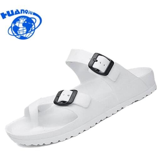 HUANQIU Mens Classic Mule Sandals Summer Slip On Open Toe Slides Casual Beach Shoes Birken EVA Shock Absord Garden Clogs ST268