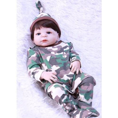 Full body silicone reborn boy baby dolls NPK 22" reborn babies doll for child gift fake baby real born bonecas reborn