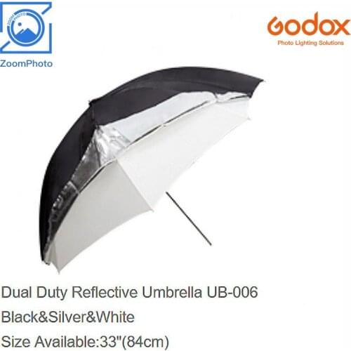 Godox UB-006 33" Reflective Umbrella Black Silver White Umbrella Photography Studio Accessories