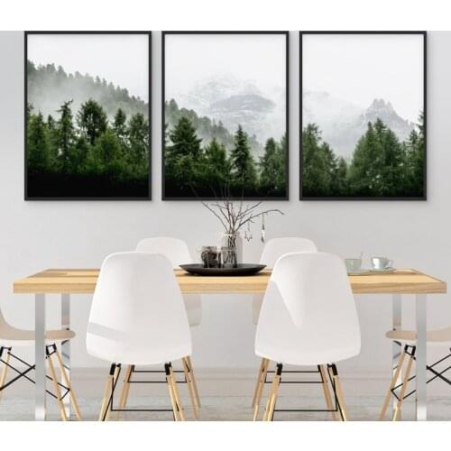 Green Forest Landscape Wall Art Canvas Painting Nature Nordic Posters And Prints Wall Pictures for Living Room Home Decor