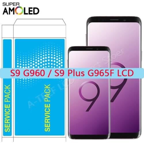 SUPER AMOLED S9 S9 Plus LCD For Samsung S9 S9+ Plus LCD Display Touch Screen With Frame For Galaxy S9 SM-G96O G965 LCD Repair