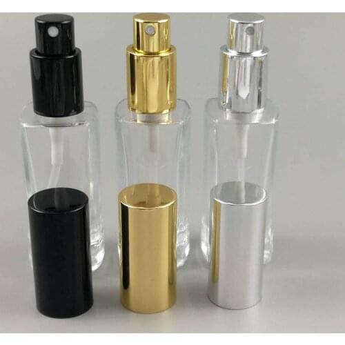 1pc x 30ml Empty Square Transparent Glass Lotion Pump Bottle With Black White Clear Pump 1oz Clear Dispenser Mist Sprayer Bottle