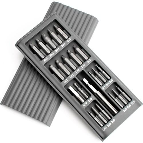 22 pcs/Set Damaged Screw Extractor S2 steel Drill Bit Extractor Drill Set Broken Speed Out Bolt Extractor Bolt Stud Remover Tool