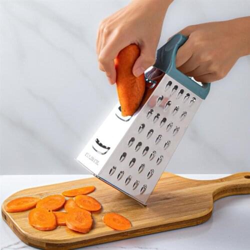 1pc Kitchen Cheese Grater 4 Sides Stainless Steel Box Grater (Assorted Color)