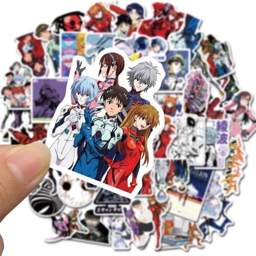 50PCS Classic Anime Vintage Sticker Animated Character Evangelion Sticker DIY Kids Car Suitcase Guitar Graffiti DIY Sticker Toys