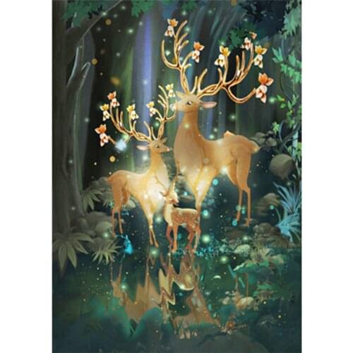 5D DIY Diamond Embroidery Square Round Diamond Mosaic Elk Figure Cross Stitch Home Decoration Handmade Gift WG2229