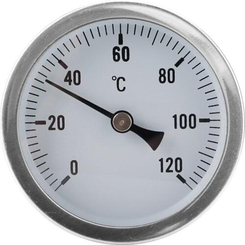 63mm 0-120°C Bimetallic Pipeline Industrial Thermometer Tester Meter Measuring Instrument Tools Drop Shipping