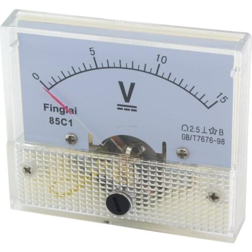 85C1-V DC pointer voltmeter voltage meter 10V 15V 20V 30V 50V 75V 100V 150V 250V 85C1 series analog volt meter 64*56 mm size