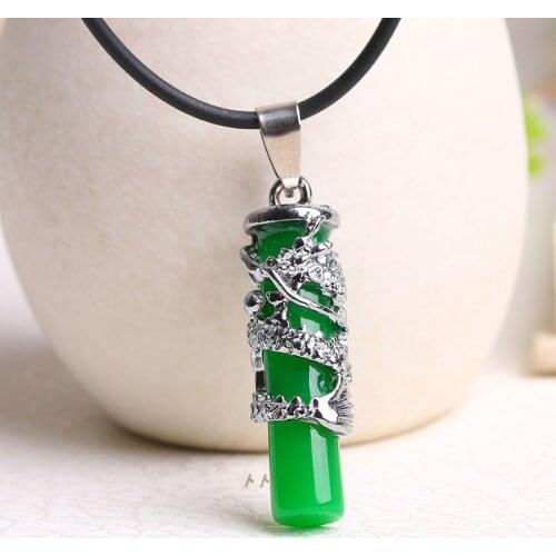 Authentic Natural Ice Dragon Column Pendant mosaic insensitive pendant