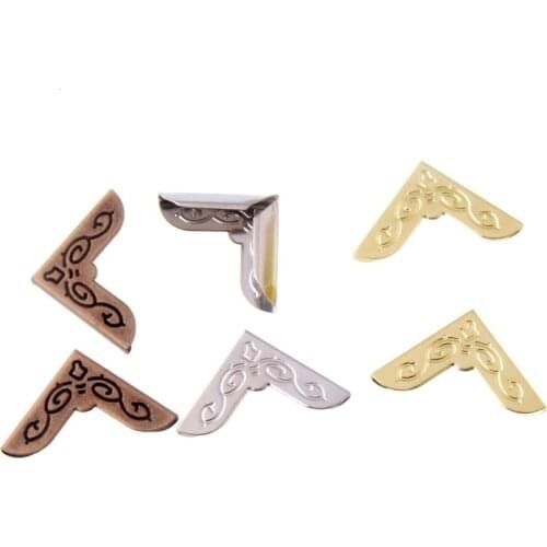 Free Shipping 12Pcs Bronze/Silver/Gold Book Scrapbooking Albums Menus Folders Corner Protectors 33x23mm (Fit 6mm Thickness)
