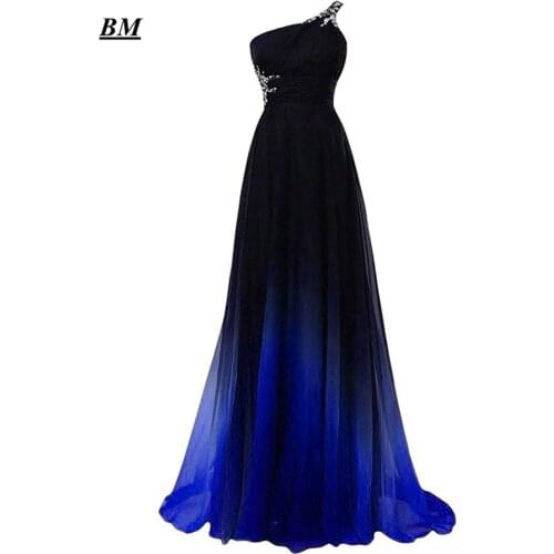 BM 2020 Elegant A-line Ombre Prom Dresses Chiffon Beading Long Gradient Formal Evening Dress Party Gown Vestidos De Gala BM262