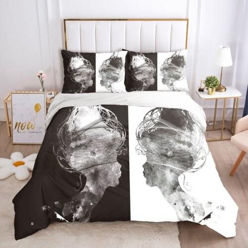 3D Black Bedding Sets Duvet/Quilt Cover Set Comforter Case Linen Bed King Queen Double Single Size Abstact Design Home Texitle