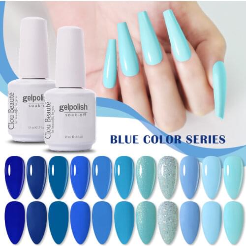 Clou Beaute Blue Series Nail Gel Polish Grey Green Lucky Nail Paint Gel Polish Gellak UV/LED Nail Gelpolish Soak Off Nail Art
