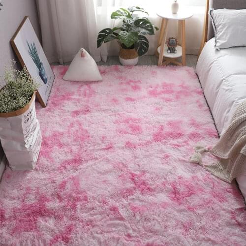 2020 Modern Nordic Tie-dye Gradient Carpet Bedroom Living Room Rectangular Carpet Variegated Soft Comfortable Area Carpet Gray