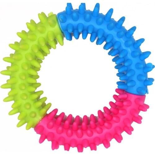 Pet Toys For Small Dogs Durable Spiky Circle Ring Tooth Cleaning Toy Resistance Bite Dog Toy Dog Chew Training Toys Pet Supplies